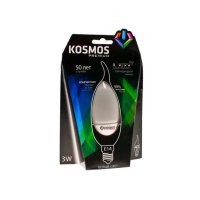 Лампа светодиодная KOSMOS premium 3Вт свеча на ветру E14 230В 4500К Космос KLED3wCW230vE1445