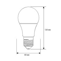 Лампа светодиодная LED15-A65/830/E27 15Вт грушевидная 3000К тепл. бел. E27 1280лм 170-265В Camelion 12196 / 12185
