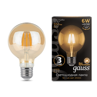 Лампа светодиодная филаментная Filament 6Вт G95 шар 2400К тепл. бел. E27 550лм golden GAUSS 105802006